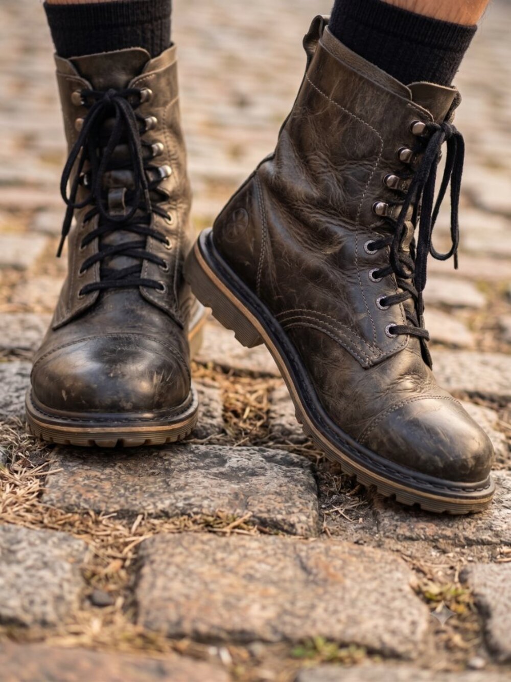 Dr Martens Pier distressed leather mens boots